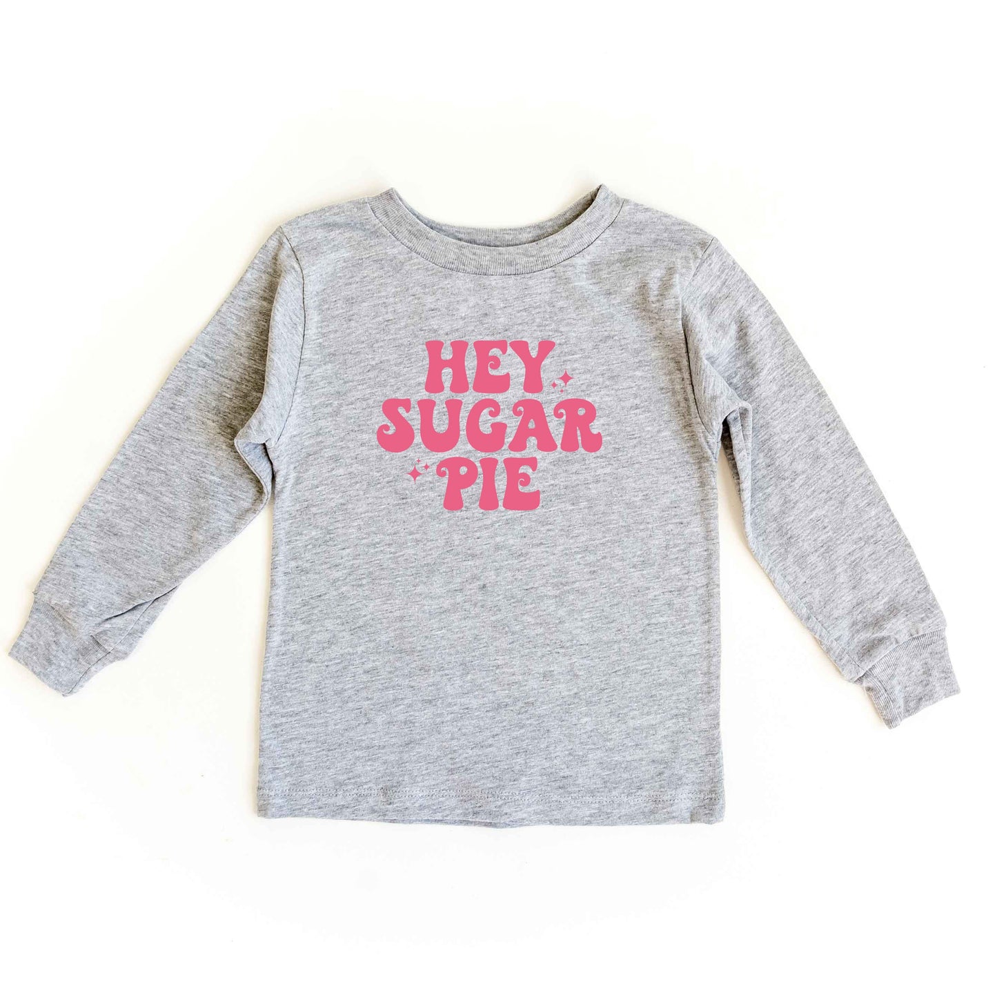 Hey Sugar Pie Stars Pink | Youth Long Sleeve Tee