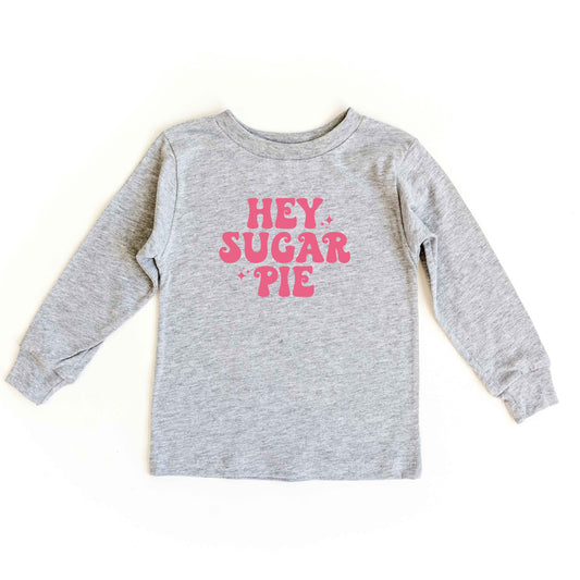 Hey Sugar Pie Stars Pink | Youth Long Sleeve Tee