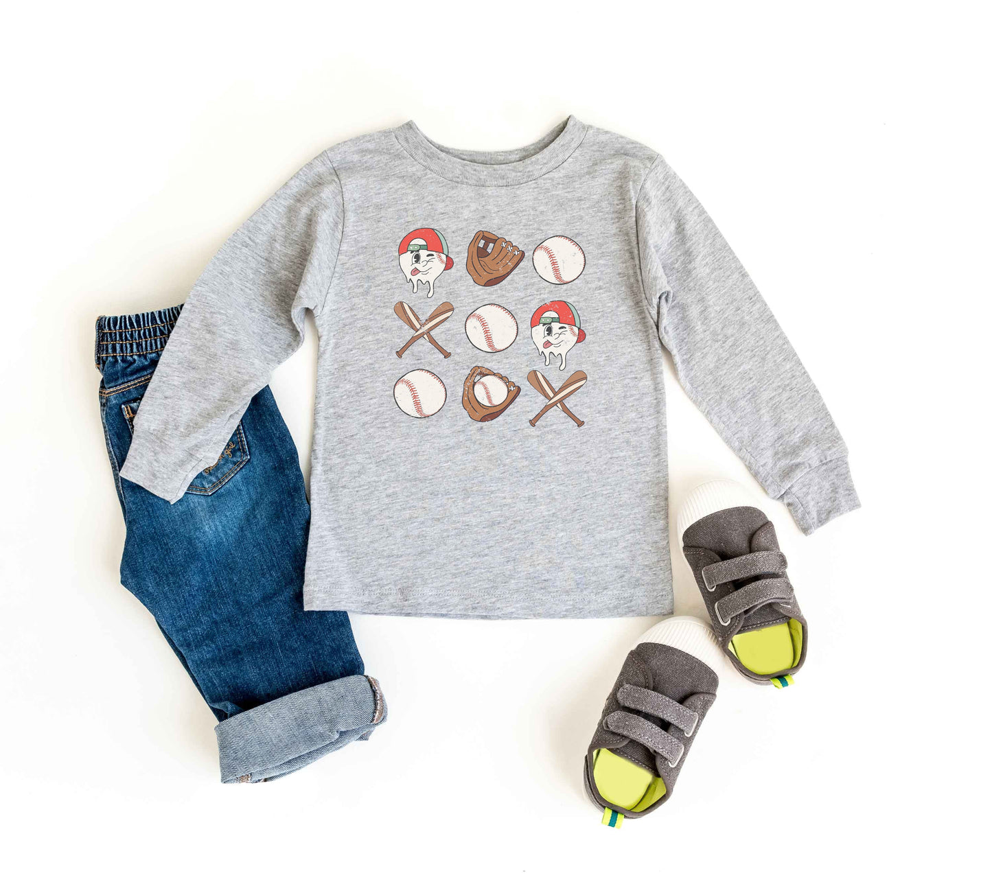 Baseball Collage | Toddler Long Sleeve Tee