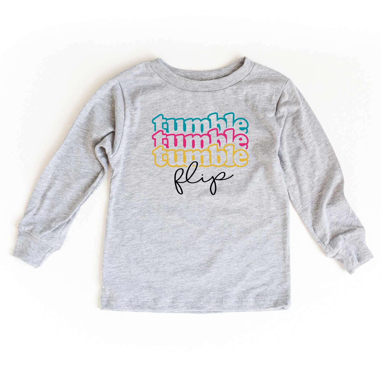 Tumble Flip Stacked | Youth Long Sleeve Tee