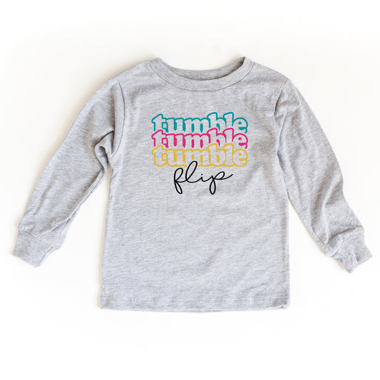 Tumble Flip Stacked | Youth Long Sleeve Tee