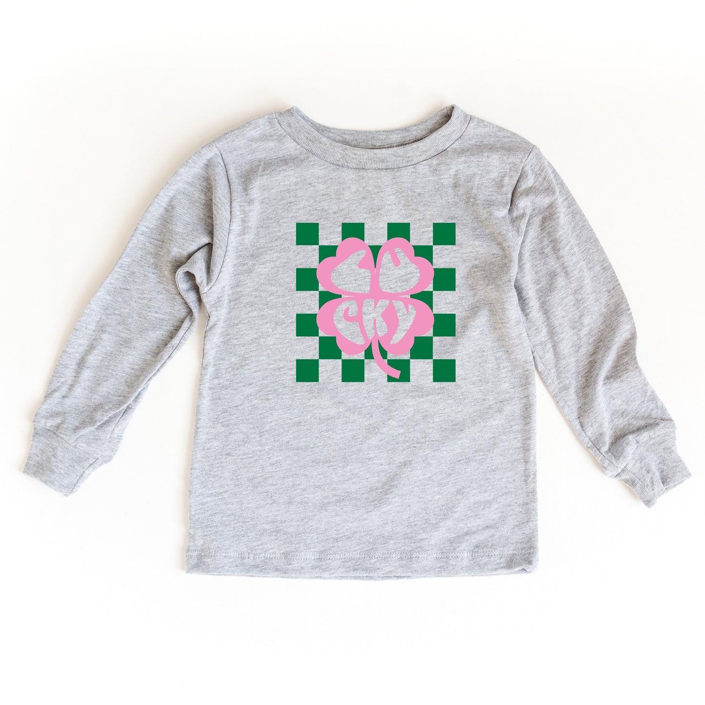 Lucky Clover Checkered | Toddler Long Sleeve Tee
