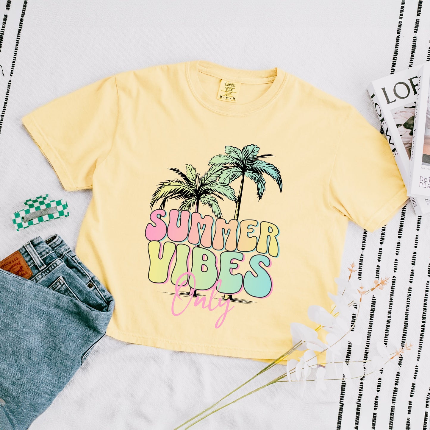 Summer Vibes Only | Relaxed Fit Cropped Tee