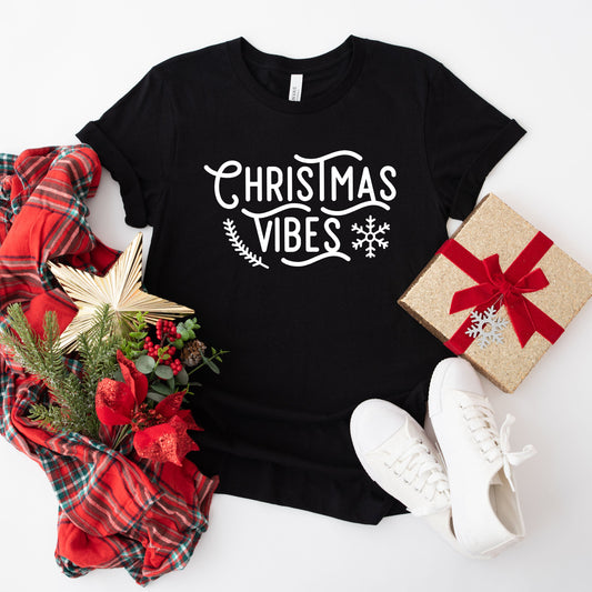 Christmas Vibes Snowflake | Short Sleeve Crew Neck