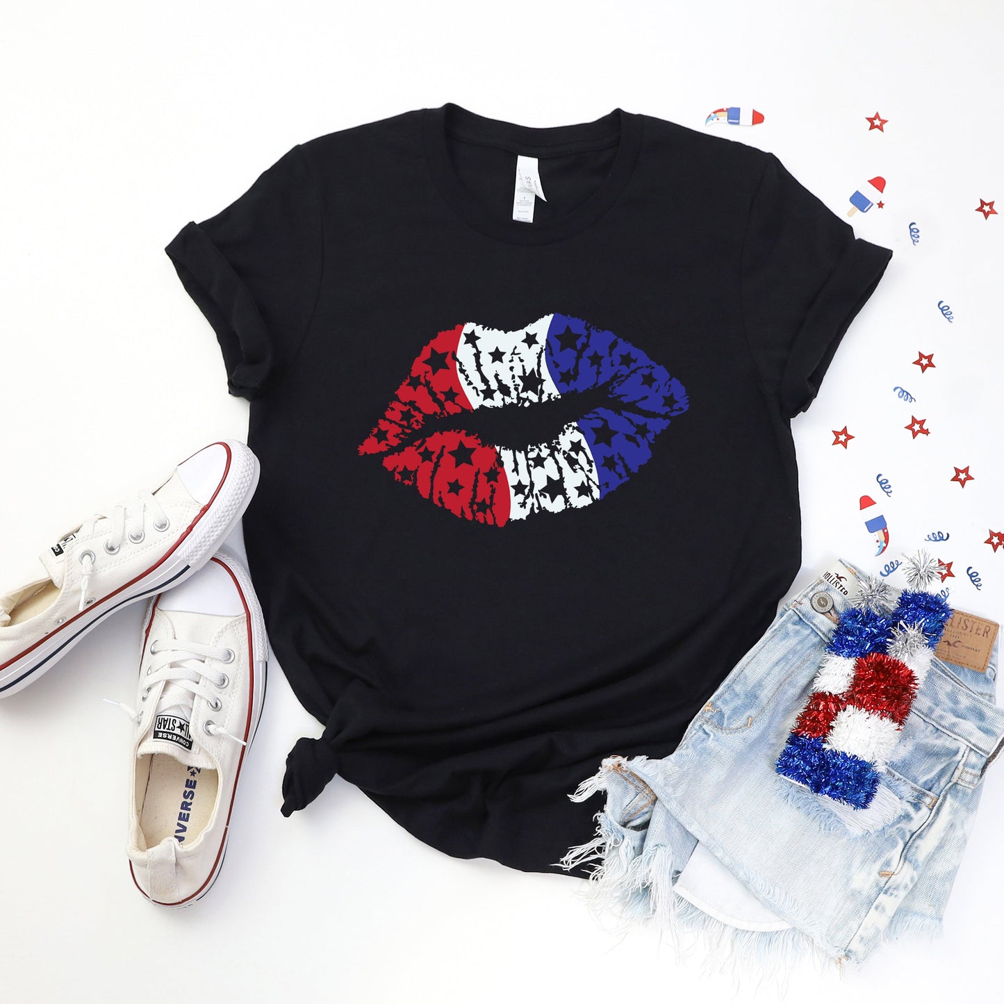 Patriotic Lips | Short Sleeve Graphic Tee