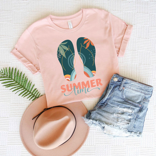 Boho Summer Time Flip Flops | Short Sleeve Graphic Tee