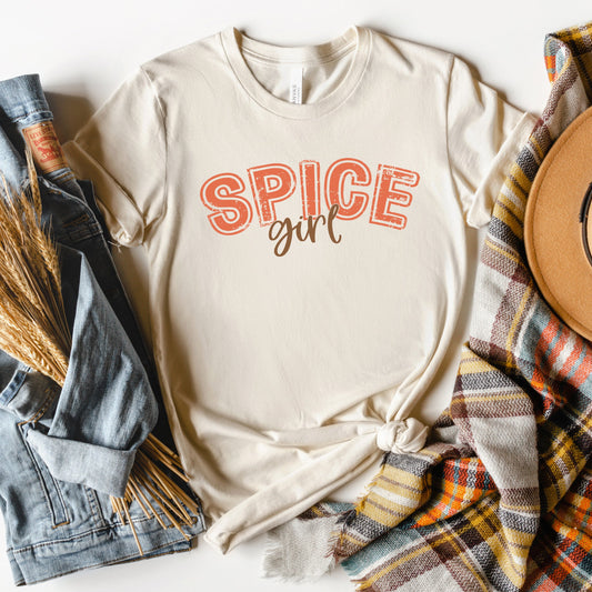 Spice Girl Varsity Cursive | Short Sleeve Crew Neck