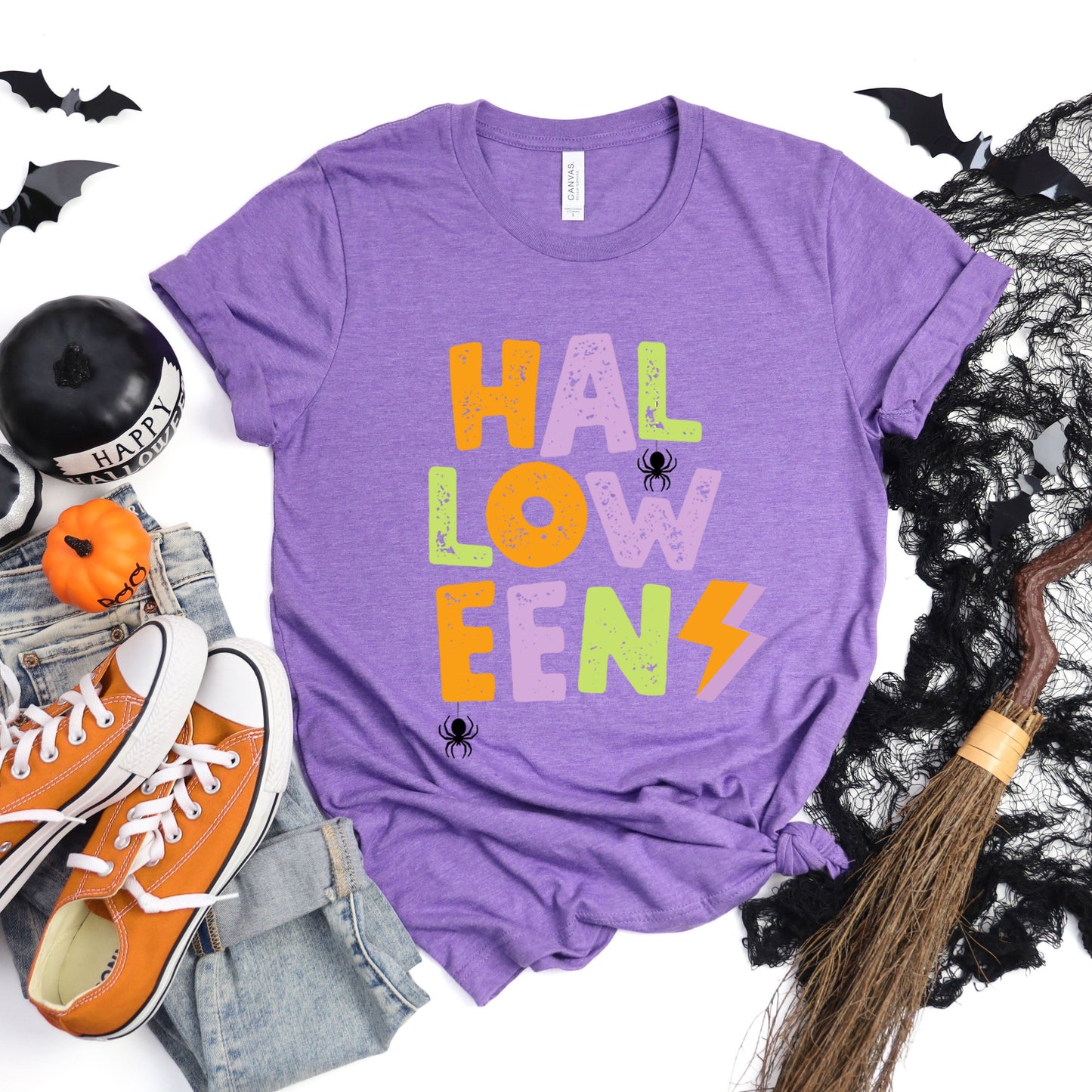 Halloween Lightning Bolt Colorful | Short Sleeve Crew Neck