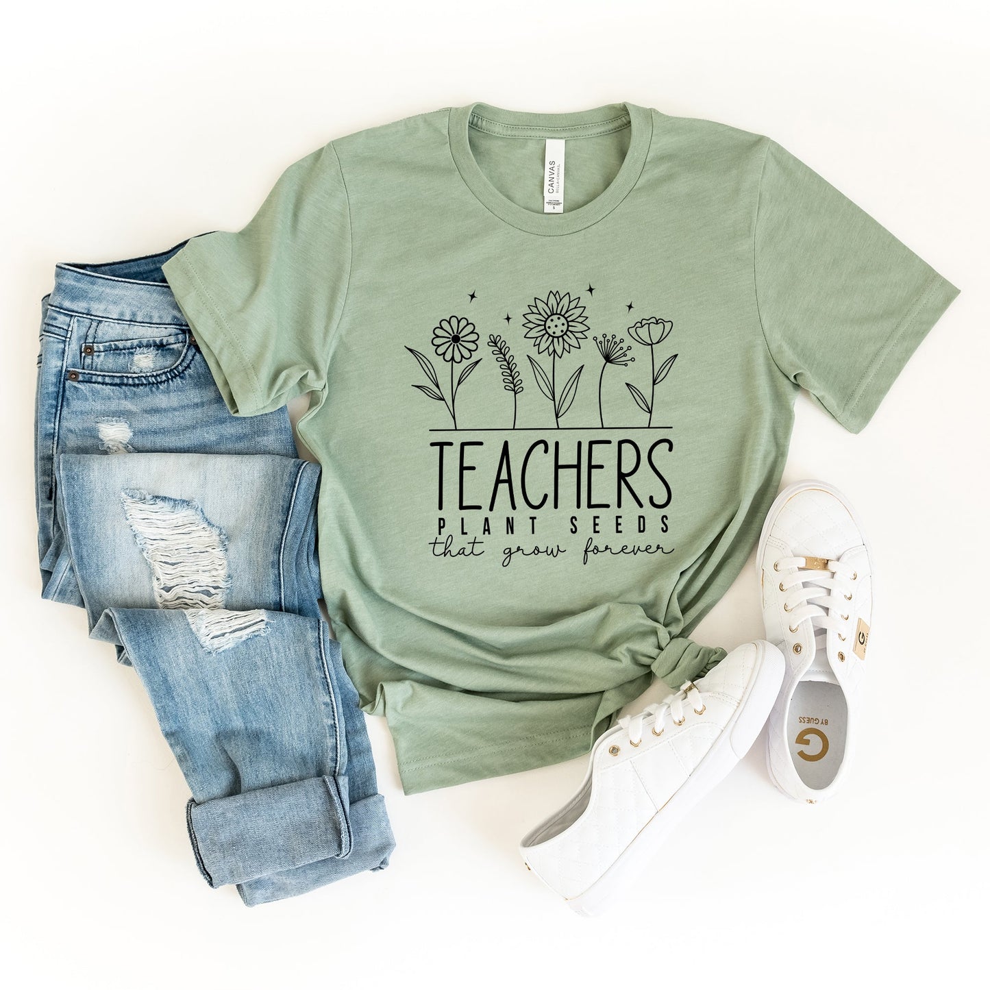 Teachers Plant Seeds The Grow Forever | Short Sleeve Graphic Tee