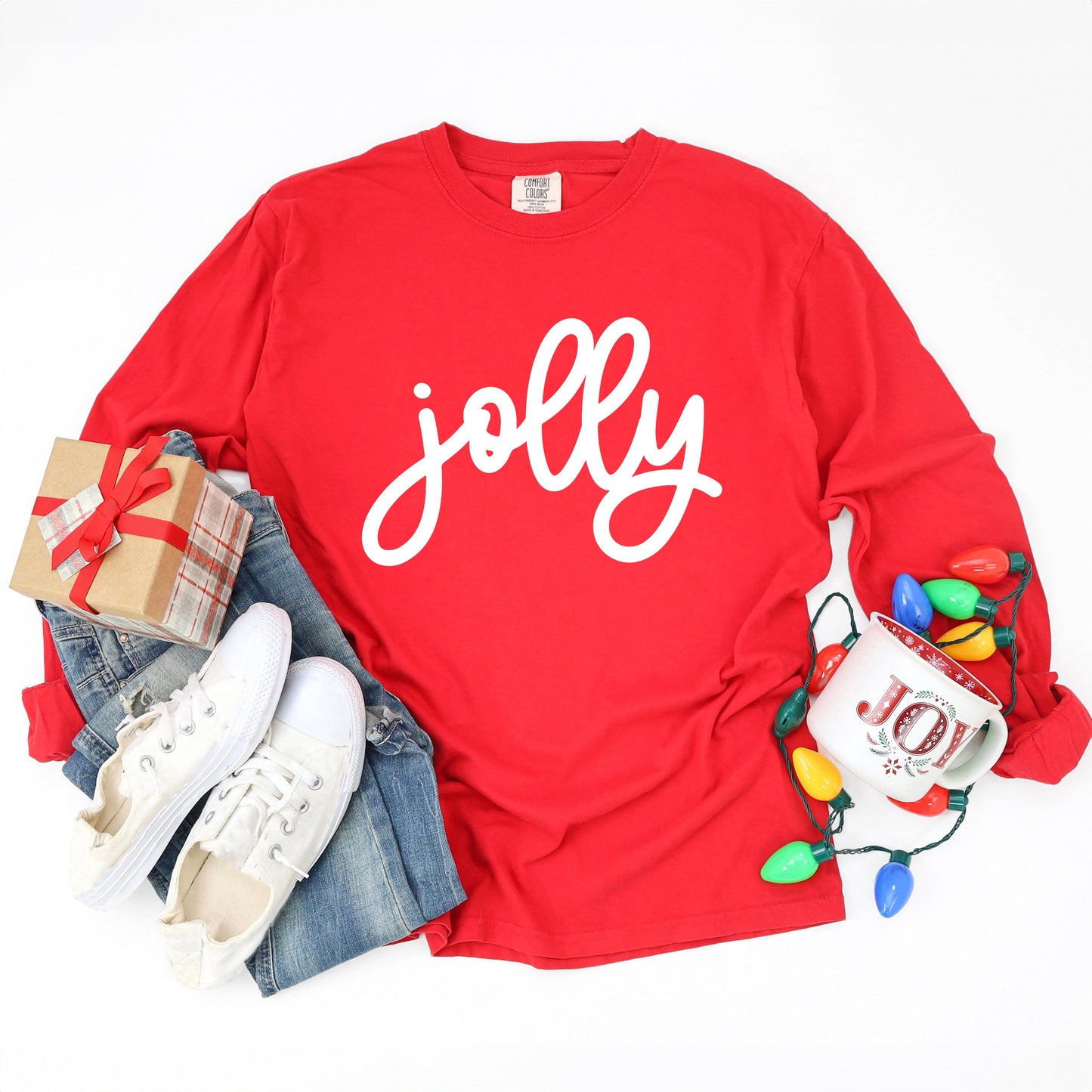 Jolly Bold Cursive | Garment Dyed Long Sleeve