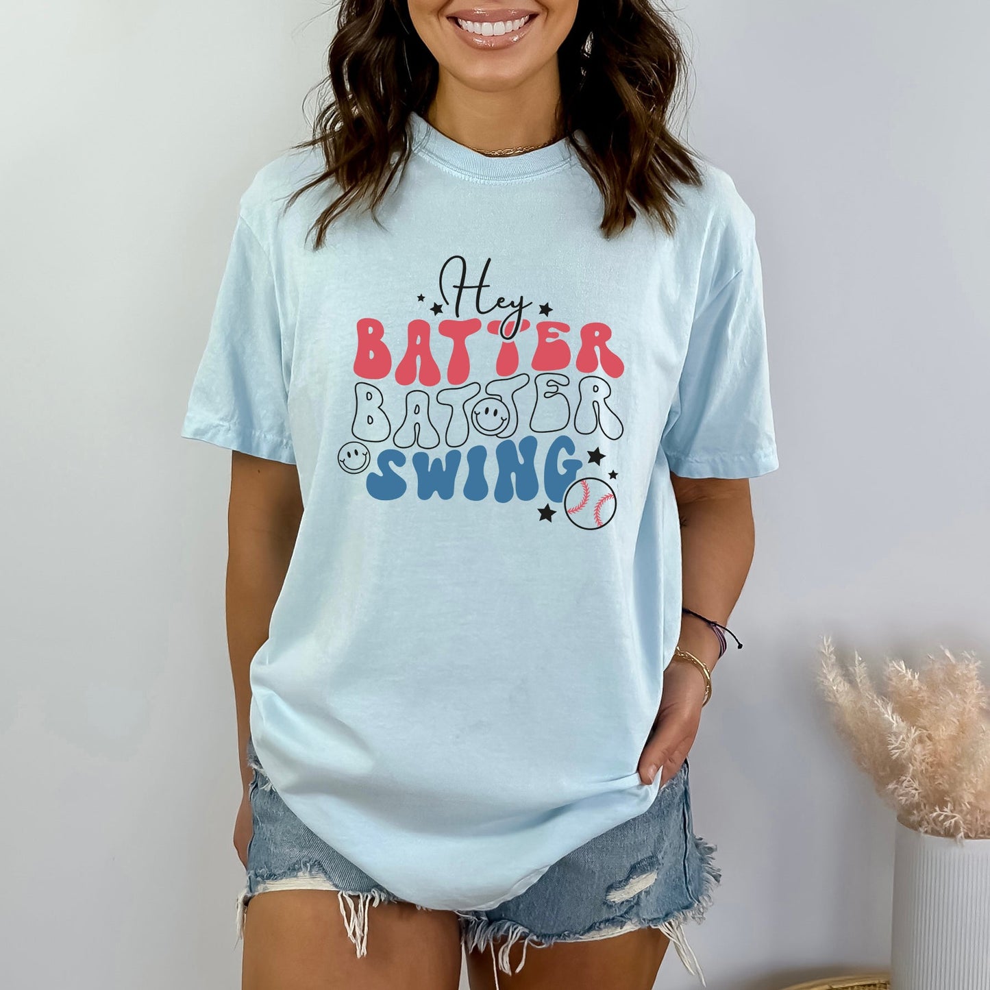 Batter Batter Red White Blue | Garment Dyed Short Sleeve Tee