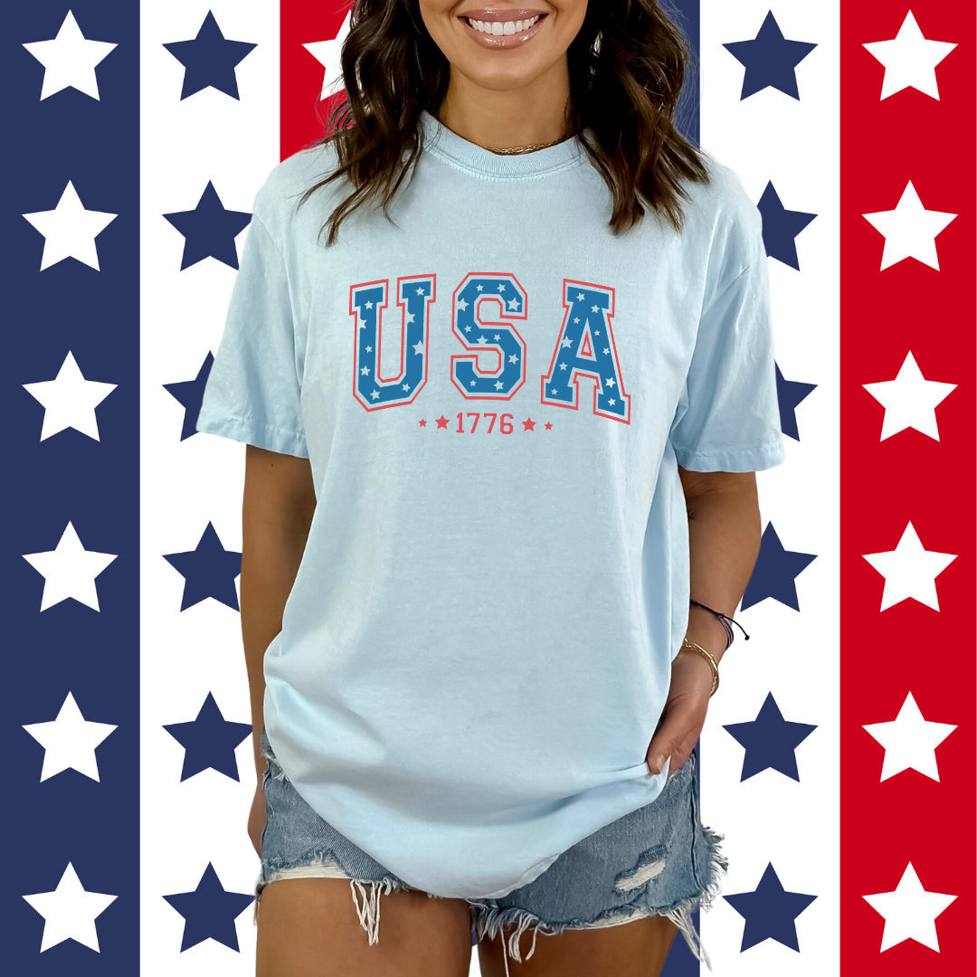 USA 1776 Stars | Garment Dyed Short Sleeve Tee