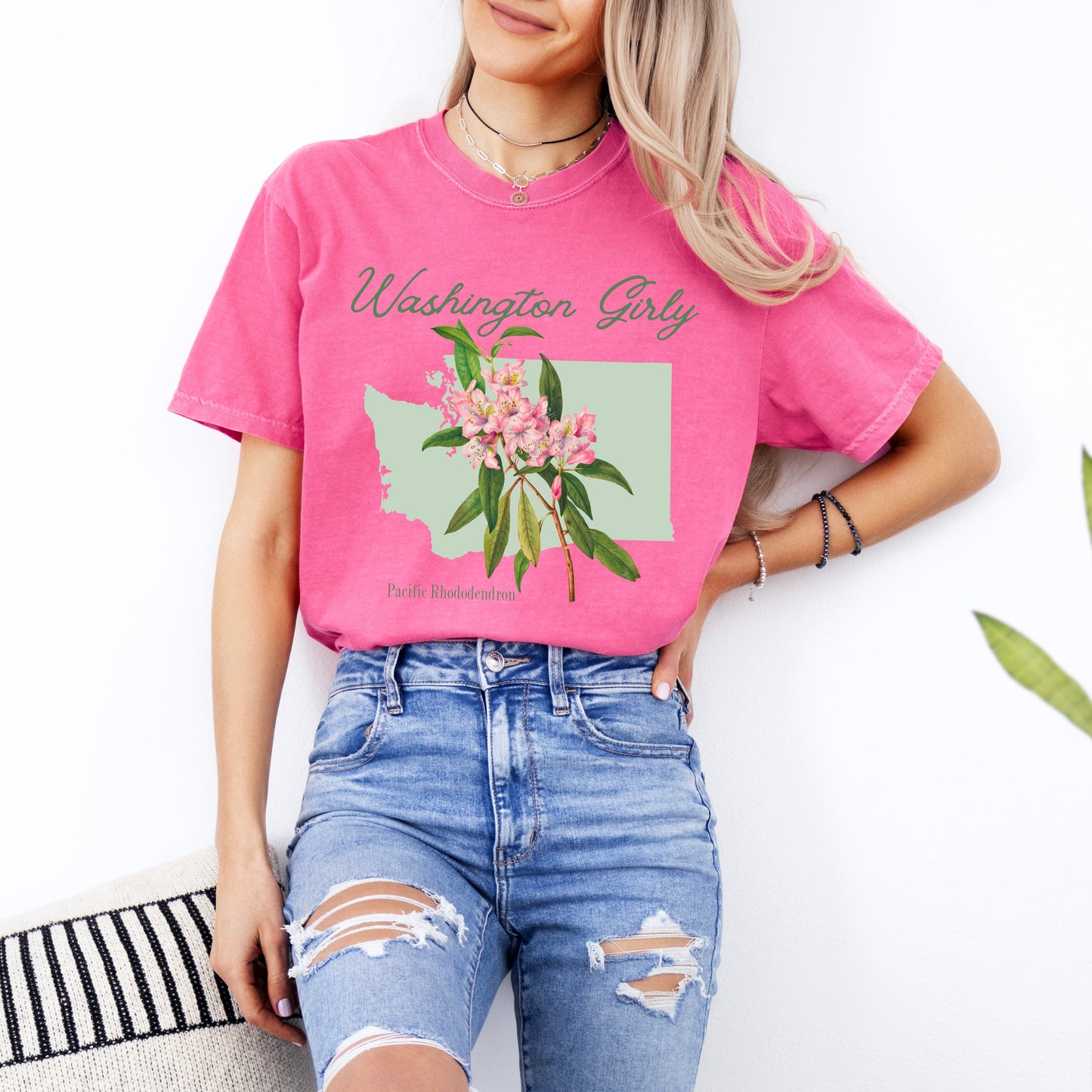 Washington Girly Flower | Garment Dyed Short Sleeve Tee