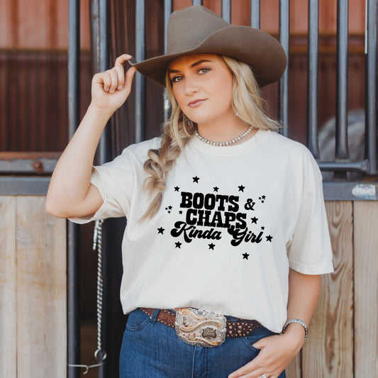 Boots And Chaps Kinda Girl | Garment Dyed Short Sleeve Tee