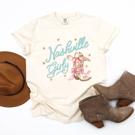 Coquette Nashville Girly | Garment Dyed Short Sleeve Tee