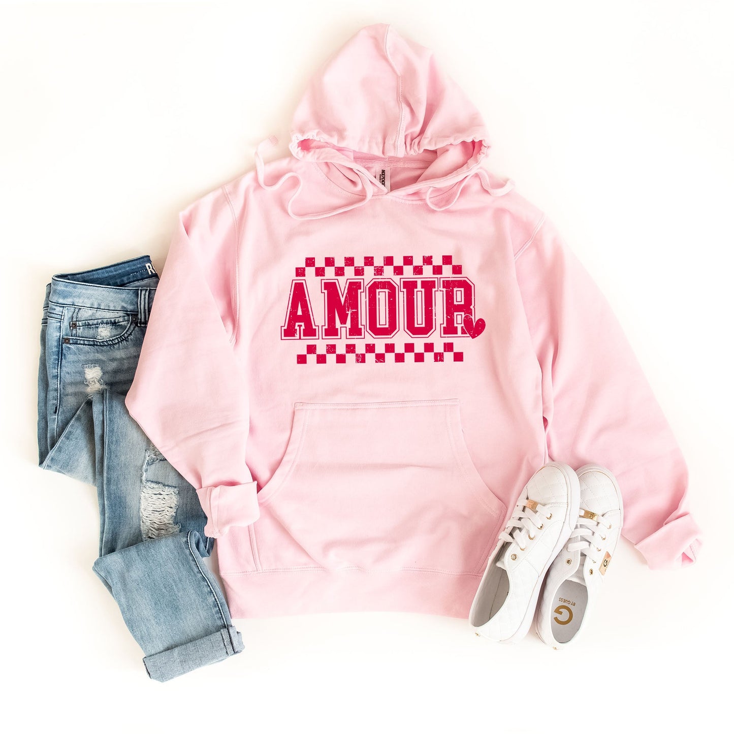 Amour Distressed Checkered | Hoodie