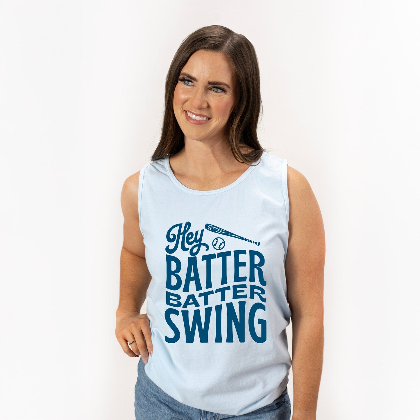 Hey Batter Batter Wavy | Garment Dyed Tank