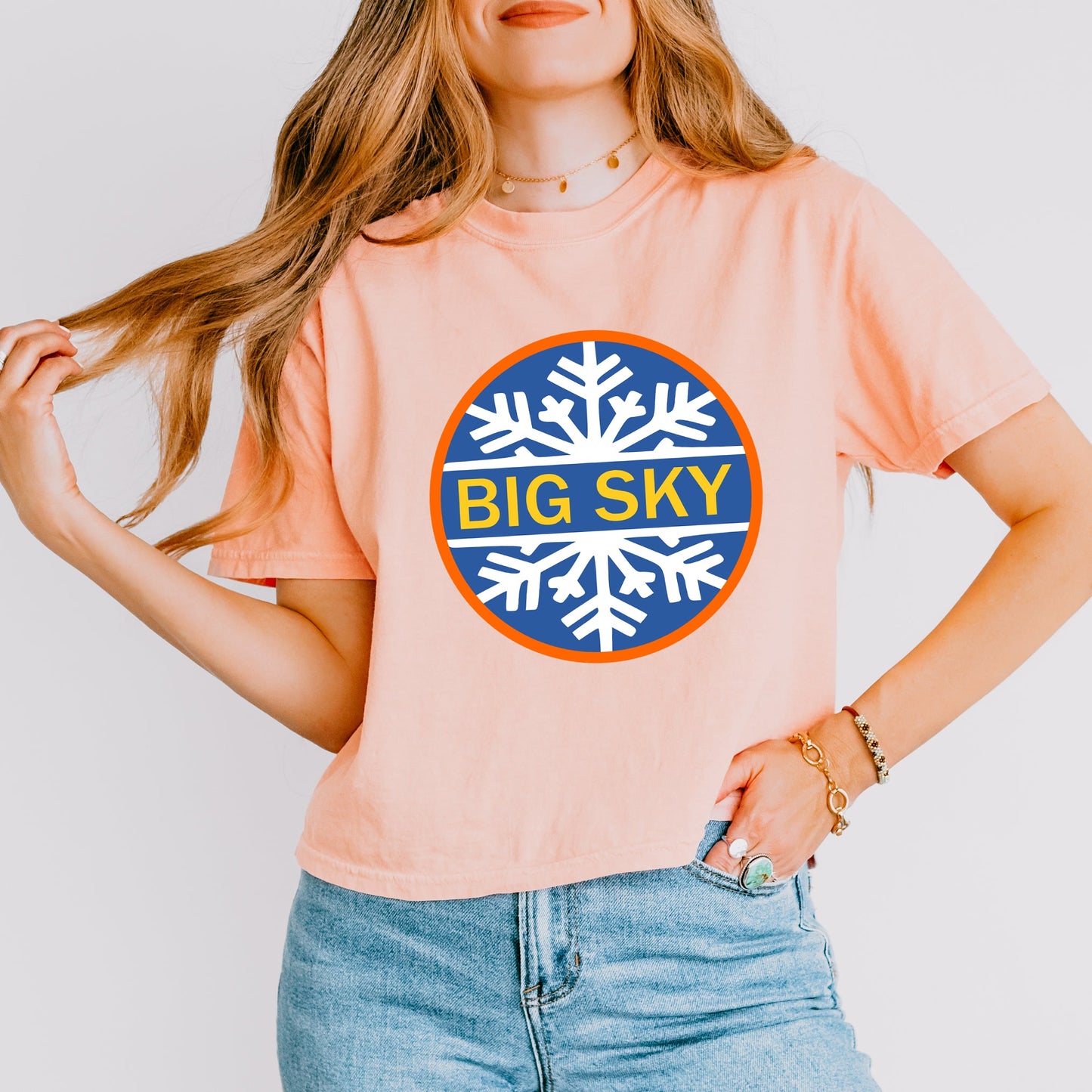 Big Sky Ski Resort | Relaxed Fit Cropped Tee