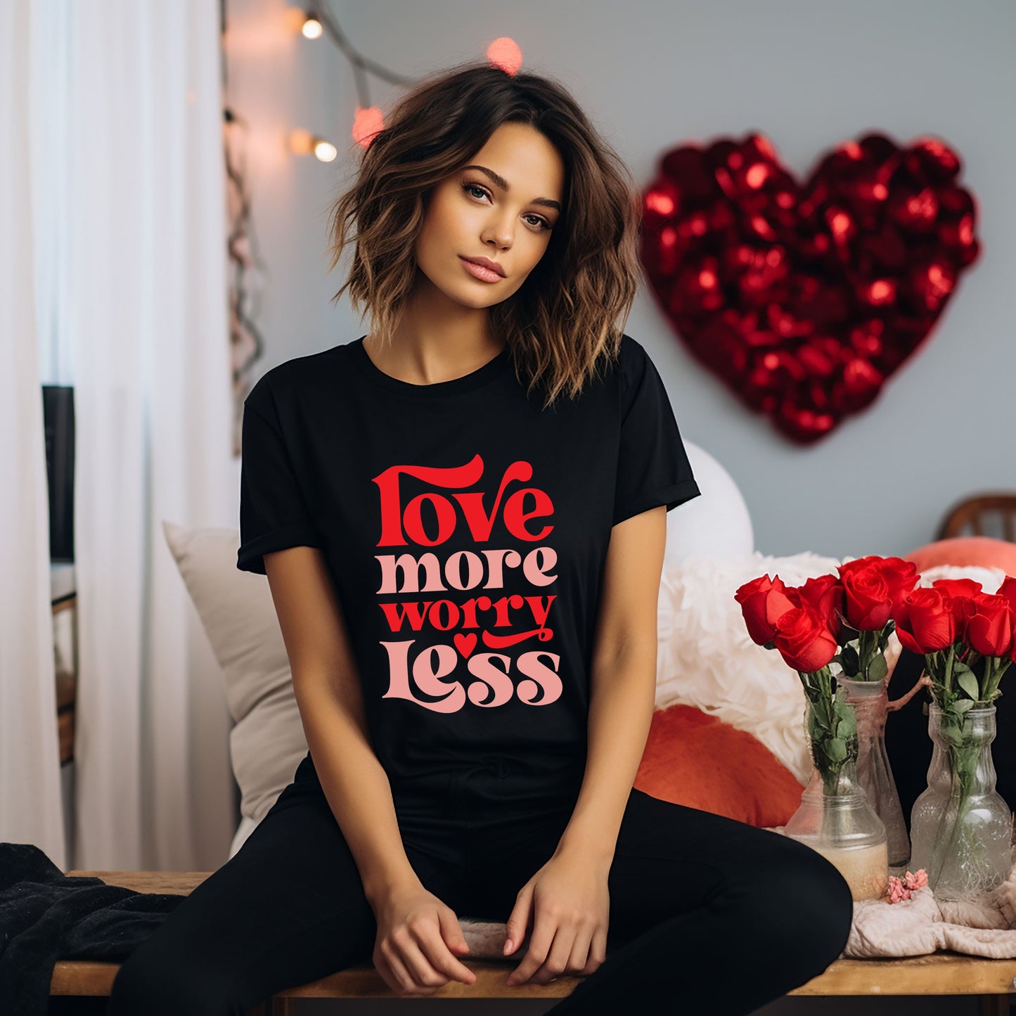 Love More Worry Less | Short Sleeve Graphic Tee