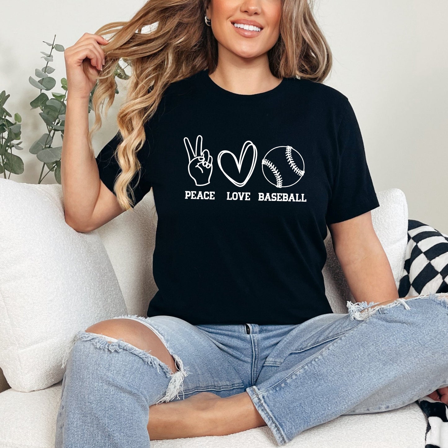 Peace Love Baseball | Short Sleeve Graphic Tee