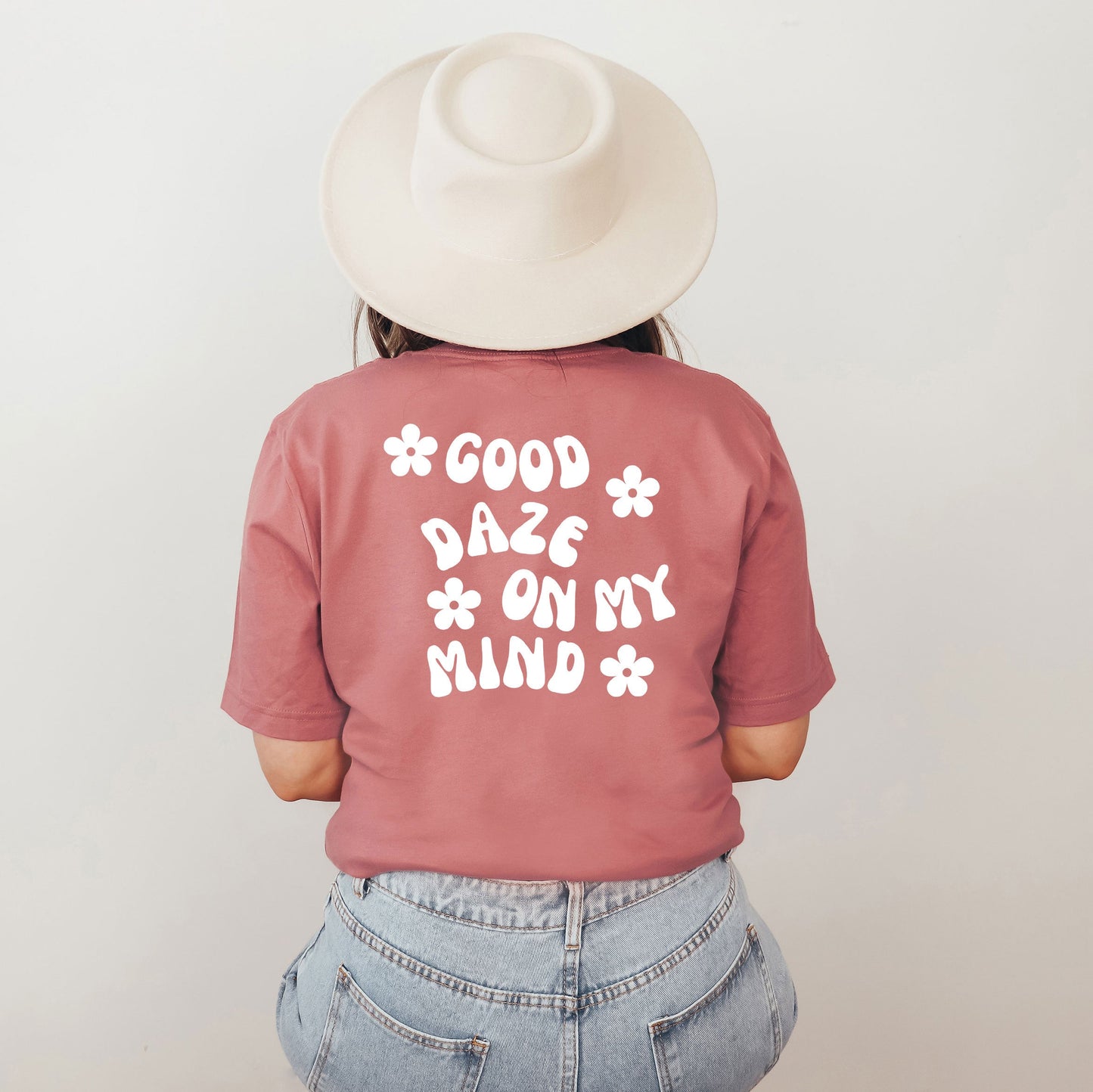 Good Daze On My Mind Flowers| Front & Back Short Sleeve Graphic Tee