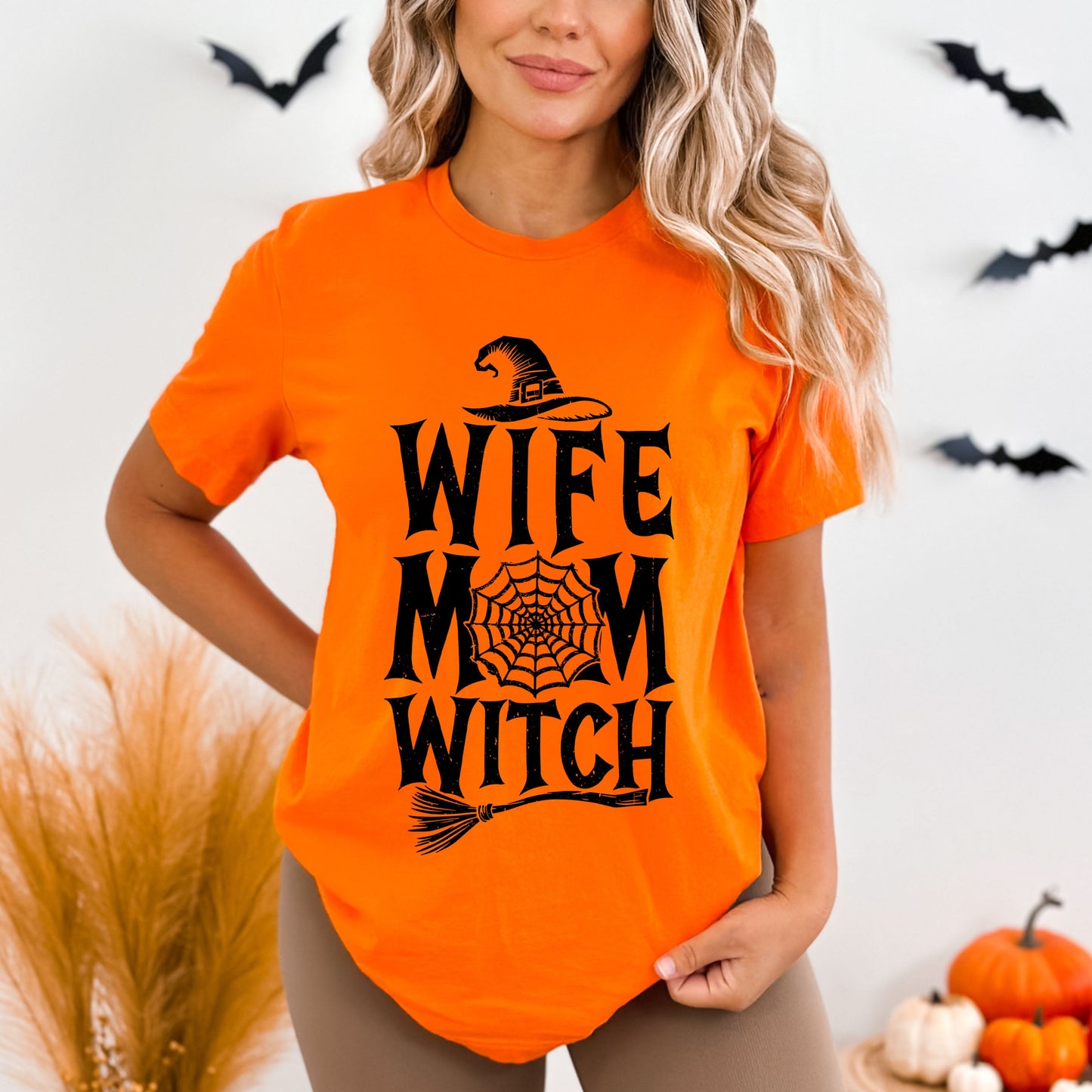 Wife. Mom. Witch.  | Short Sleeve Crew Neck