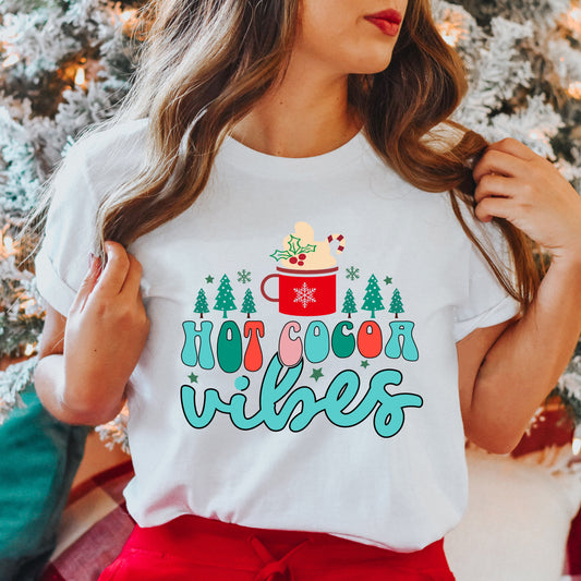 Retro Hot Cocoa Vibes | Short Sleeve Crew Neck