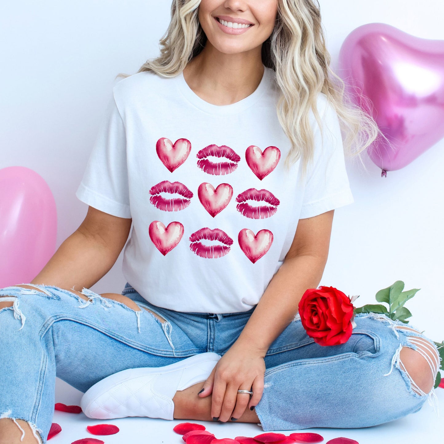 Hearts And Lips Chart | Short Sleeve Graphic Tee