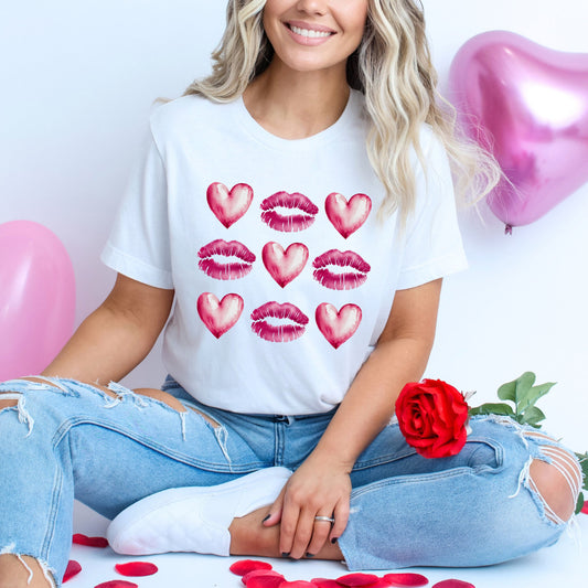 Hearts And Lips Chart | Short Sleeve Graphic Tee