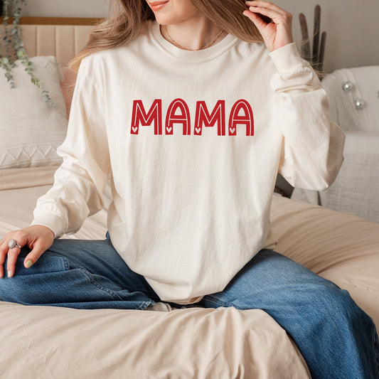 Mama Hearts | Garment Dyed Long Sleeve