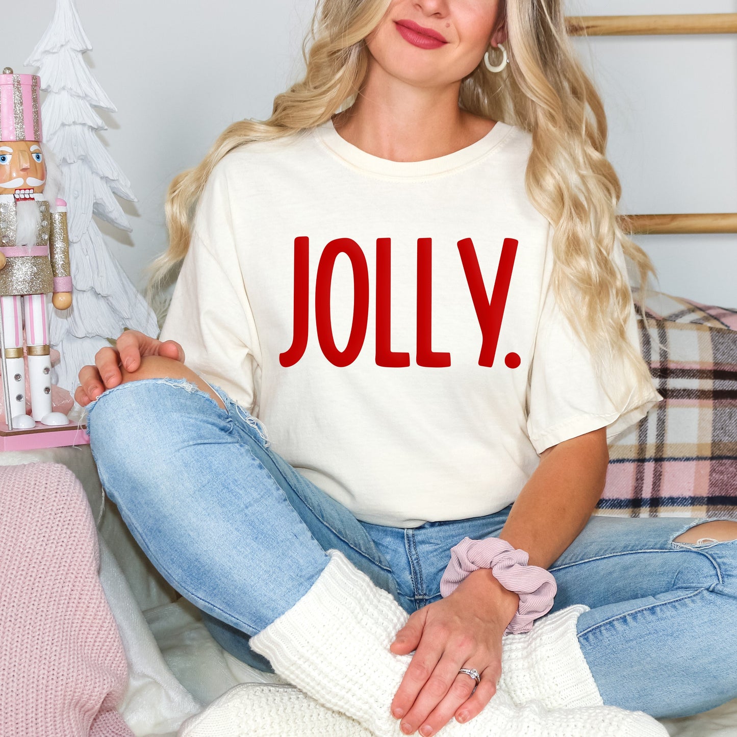 Jolly Bold Puff Print | Garment Dyed Short Sleeve Tee