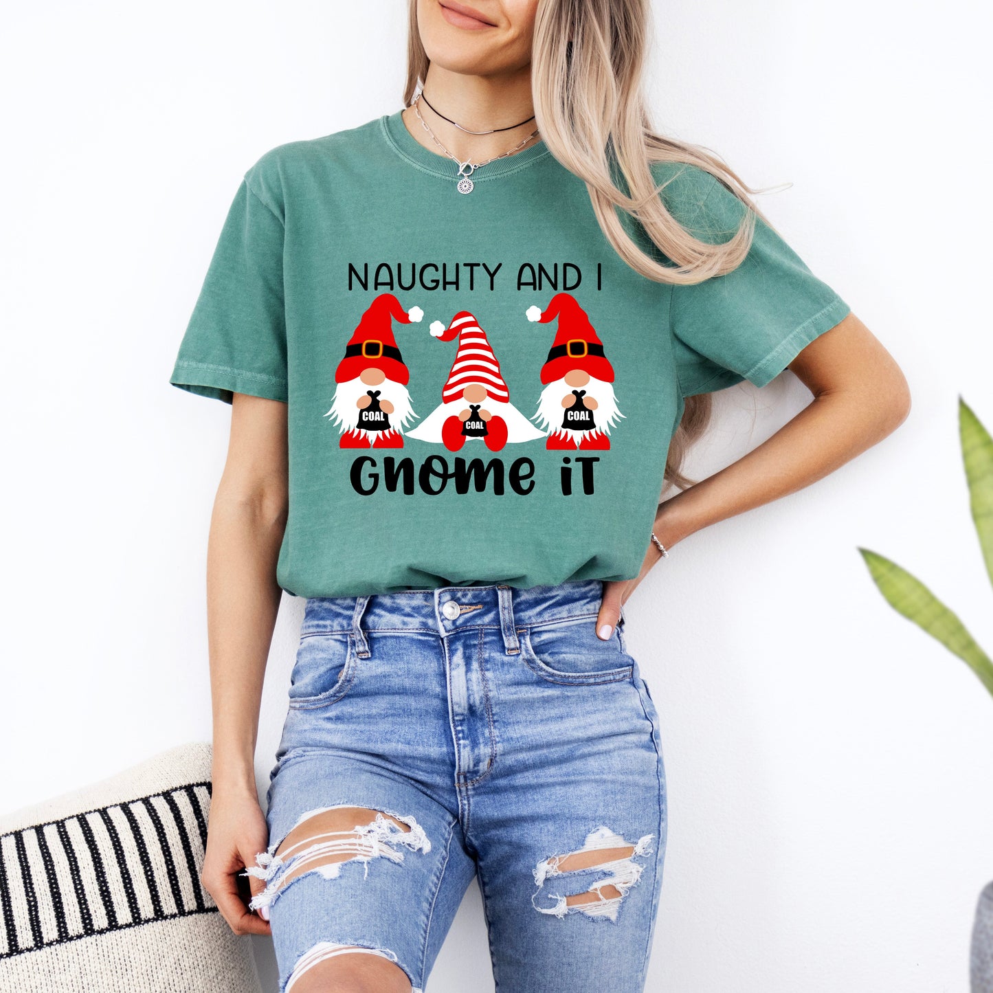 Naughty And I Gnome It | Garment Dyed Tee