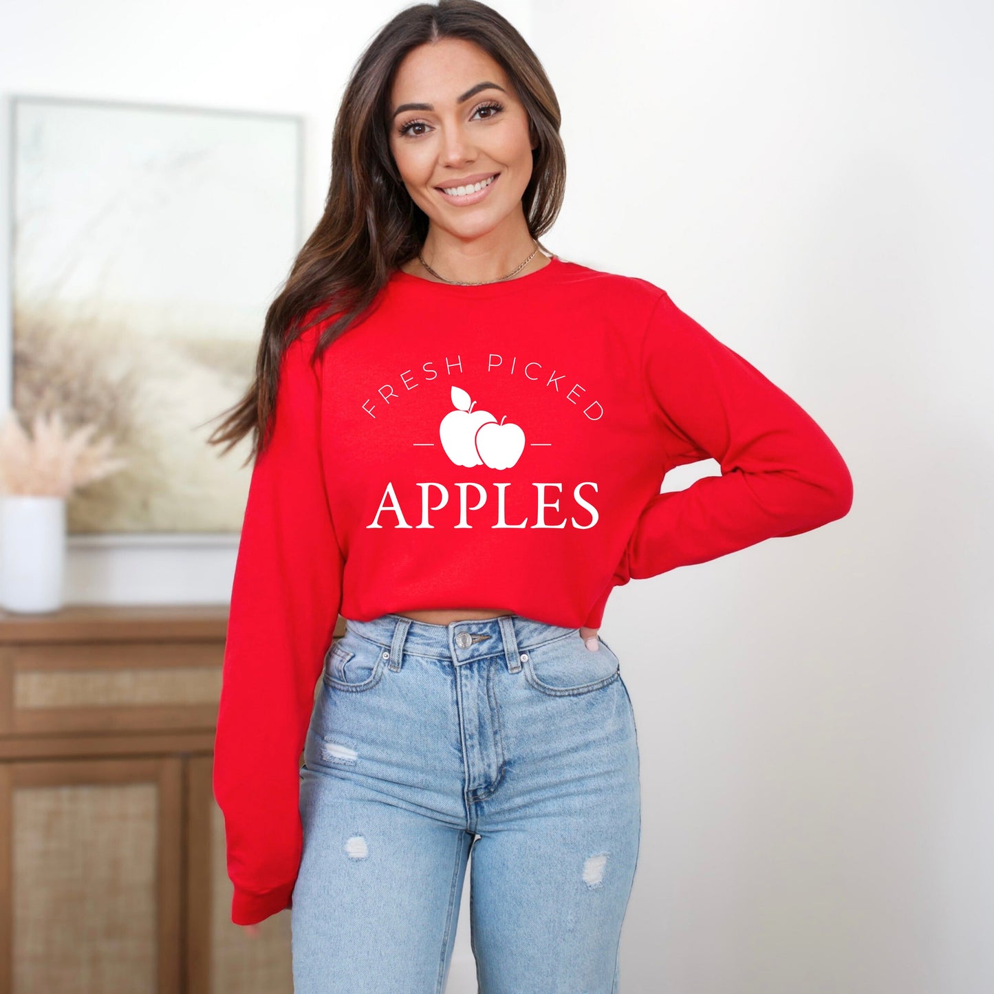 Fresh Picked Apples | Long Sleeve Crew Neck