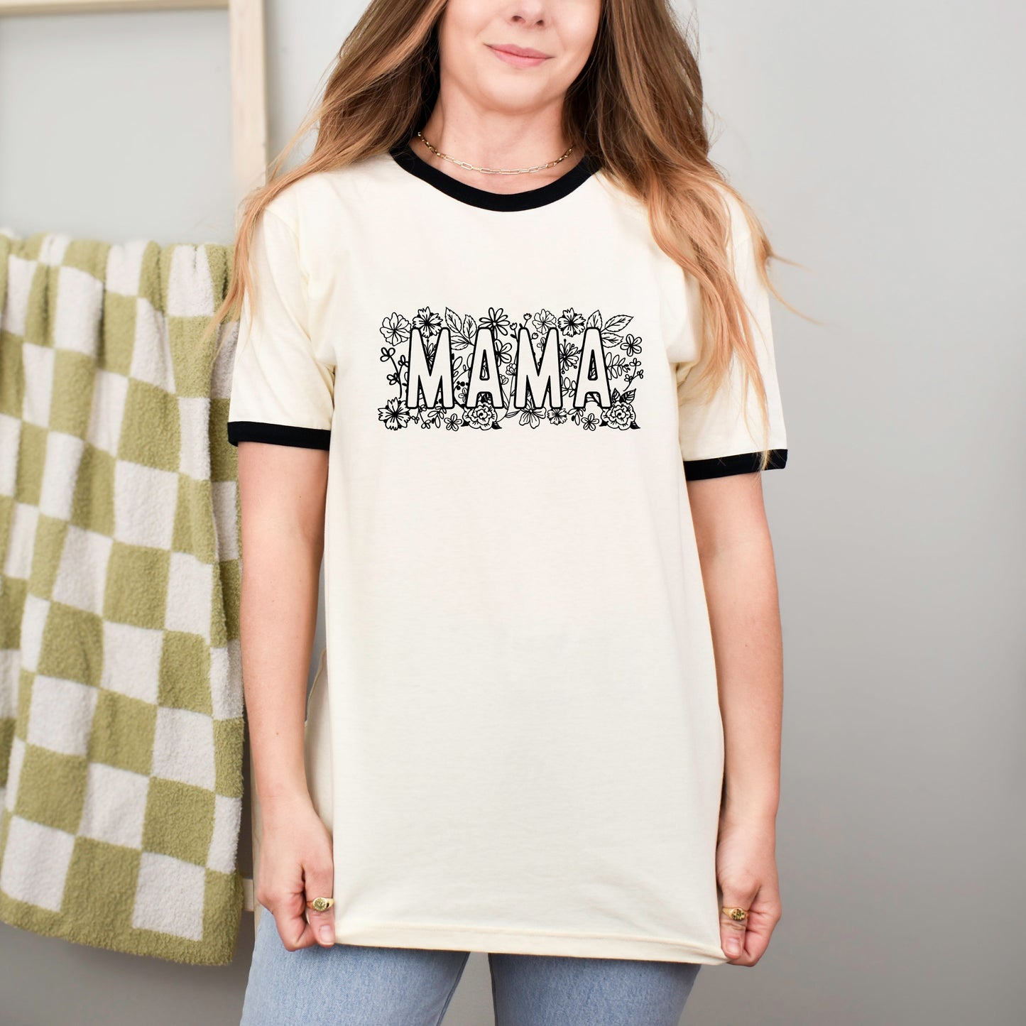 Mama Bold Flowers | Ringer Tee
