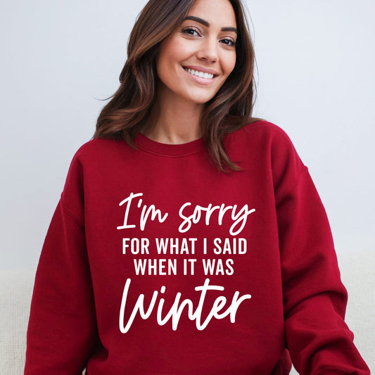 I'm Sorry For What I Said When It Was Winter | Sweatshirt