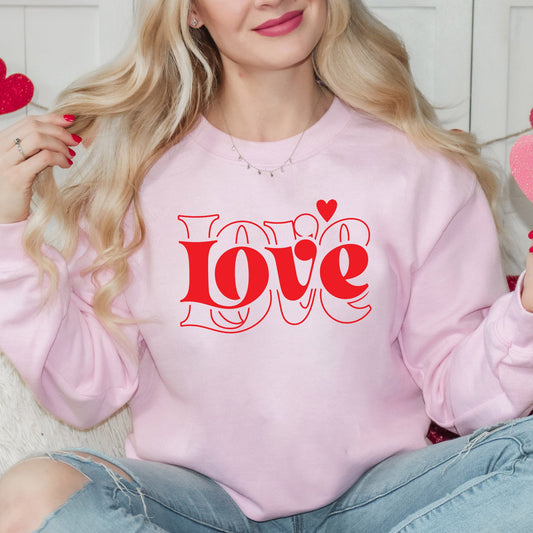Love Heart Stacked | Sweatshirt