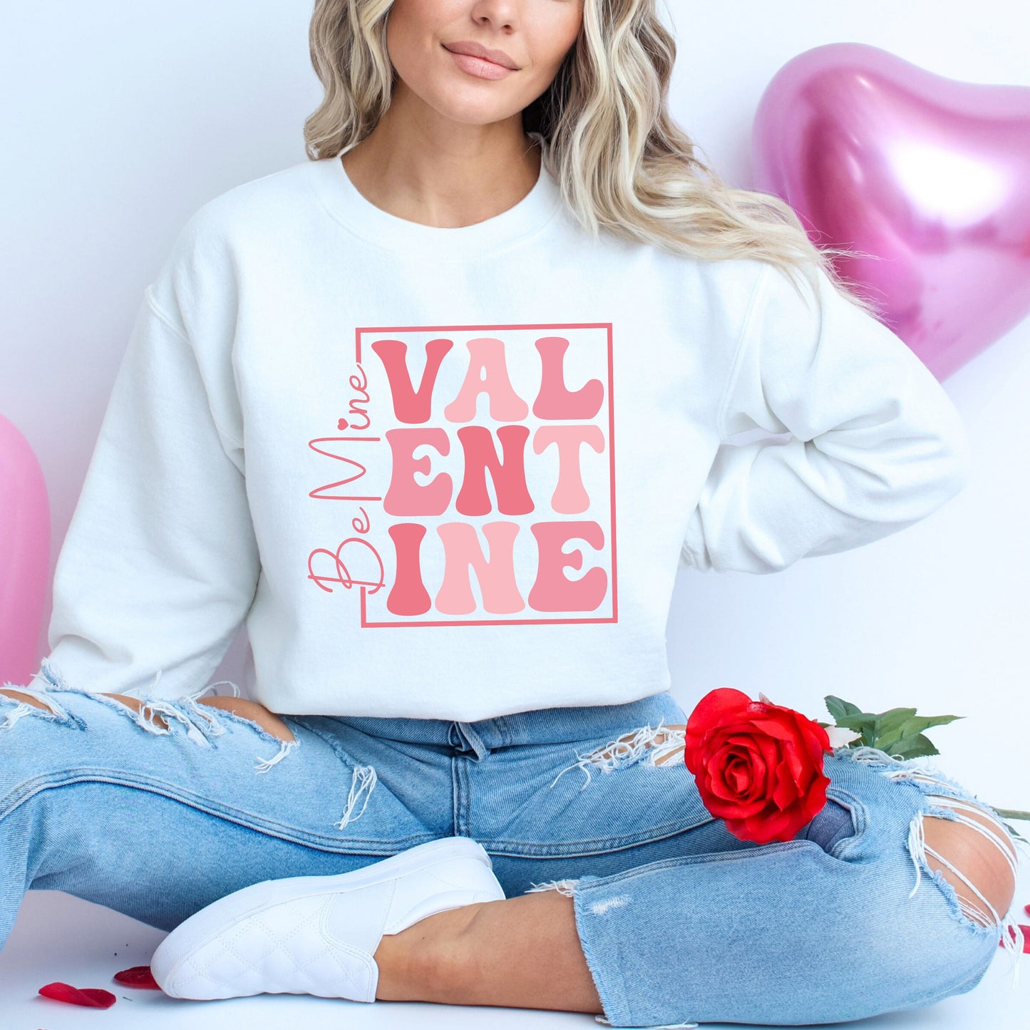 Be Mine Valentine Block | Sweatshirt