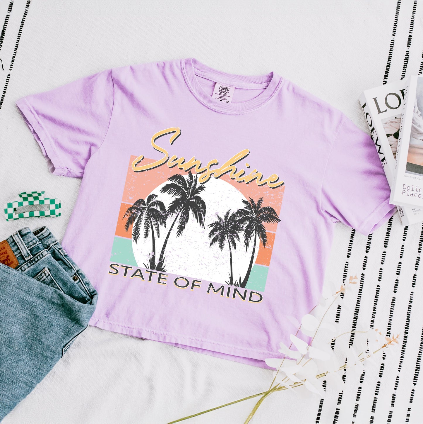 Sunshine State Of Mind | Relaxed Fit Cropped Tee