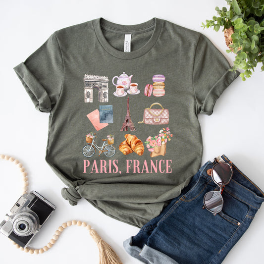 Paris Travel Collage | Short Sleeve Graphic Tee