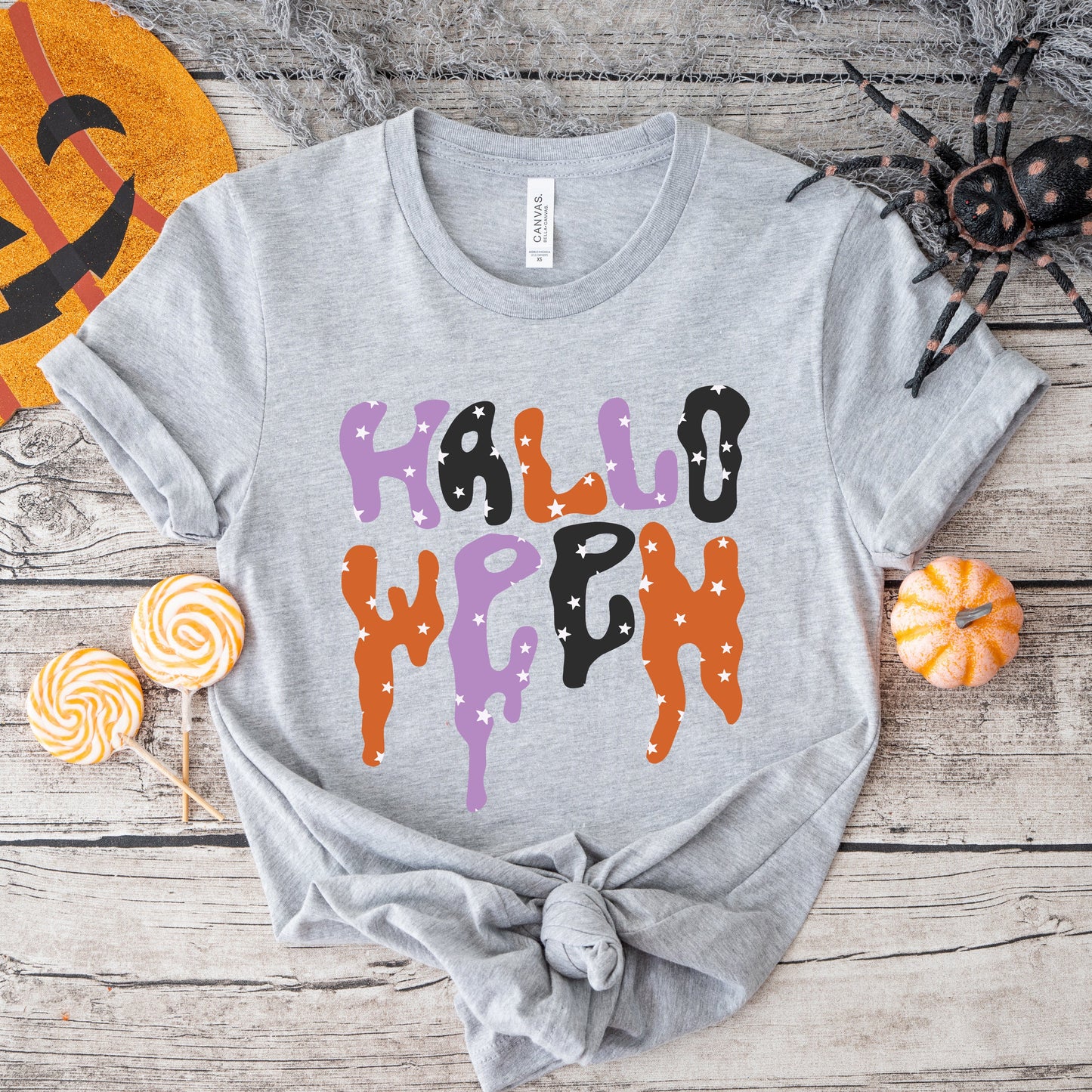 Dripping Halloween Stars | Short Sleeve Crew Neck