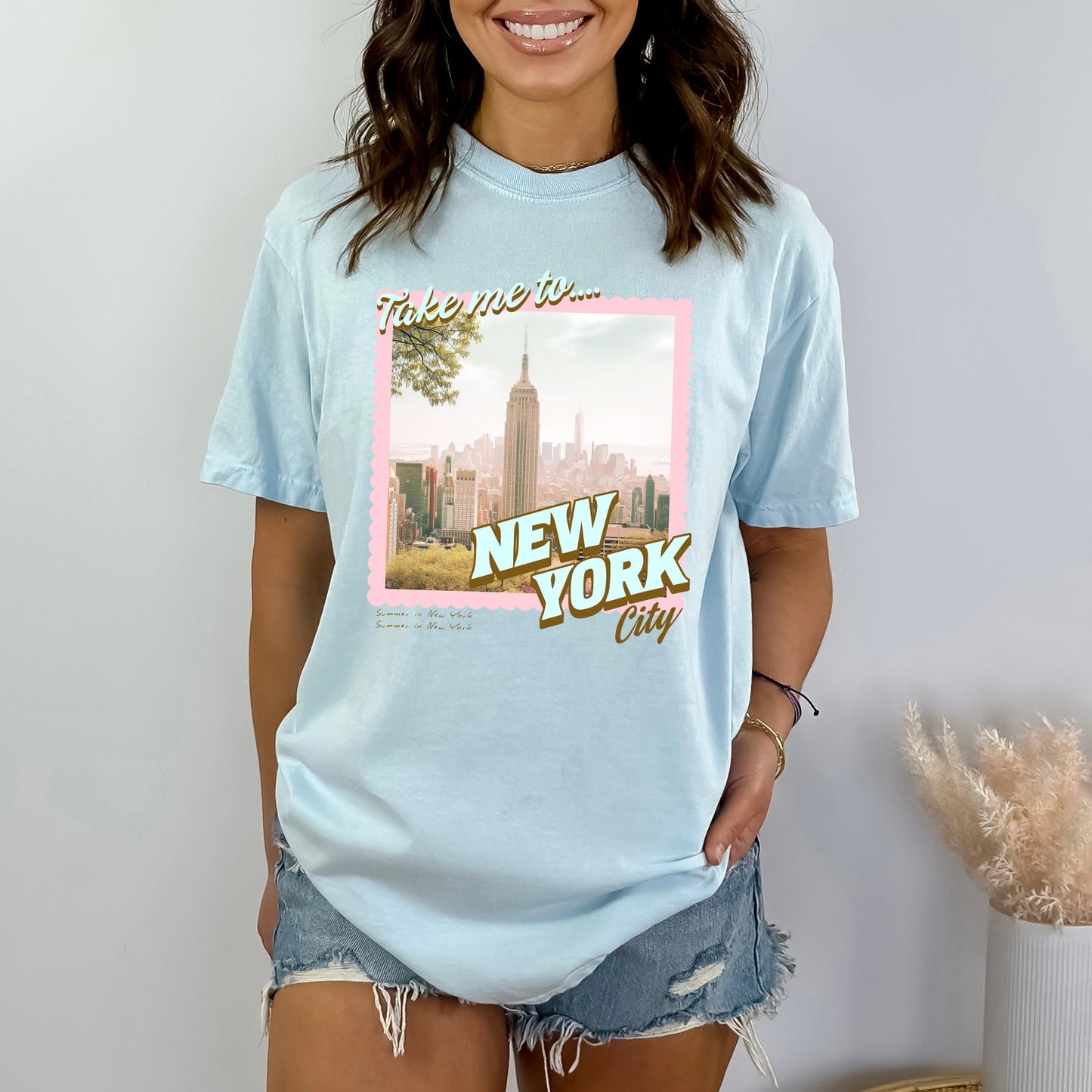 Take Me To New York | Garment Dyed Short Sleeve Tee