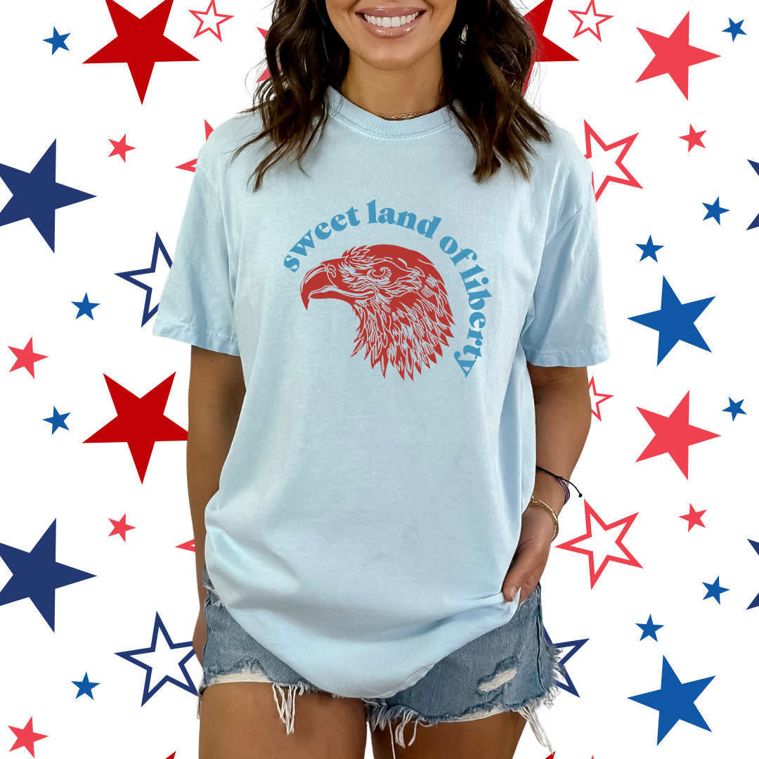 Sweet Land Of Liberty Eagle | Garment Dyed Short Sleeve Tee