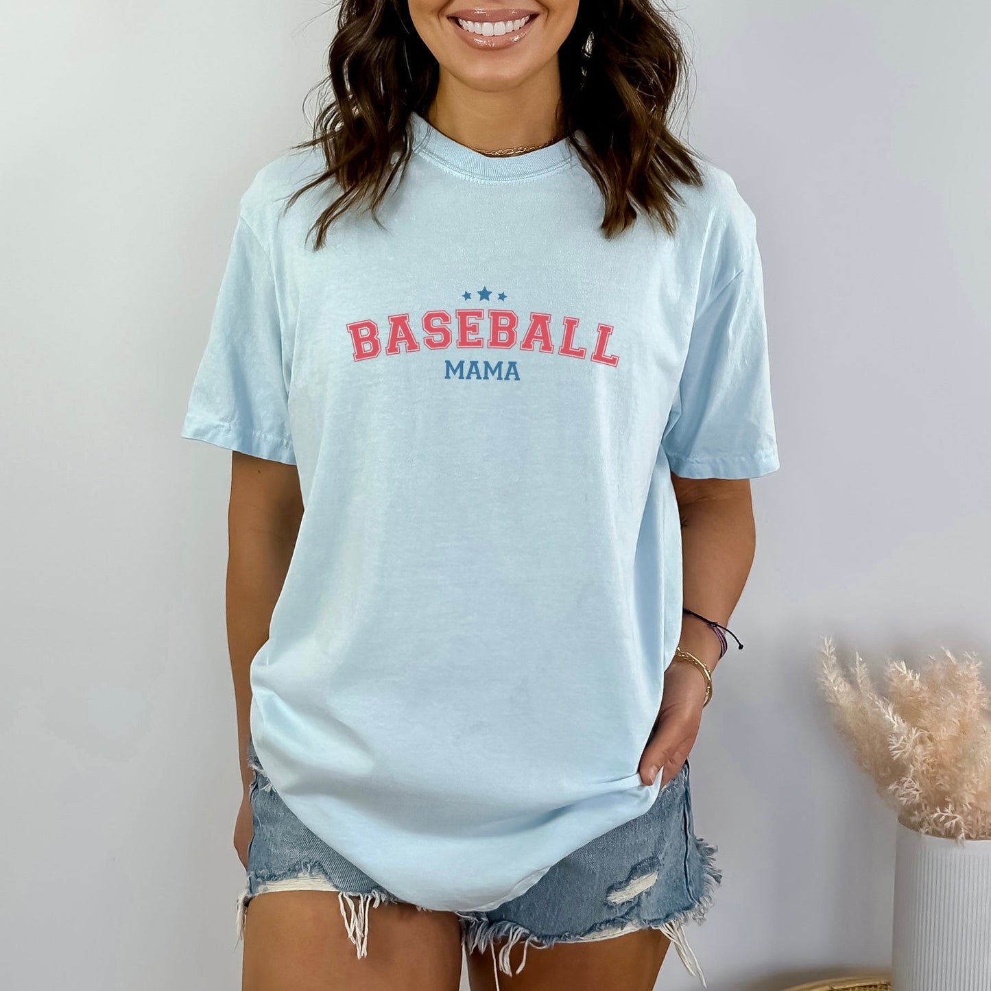 Varsity Baseball Mama Stars | Garment Dyed Tee