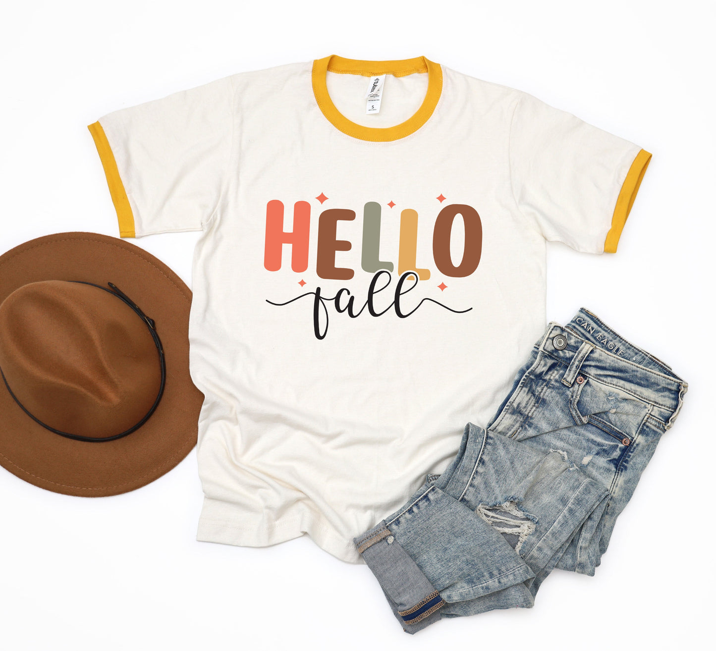 Hello Fall Stars | Ringer Tee