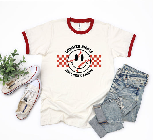 Checkered Summer Nights | Ringer Tee