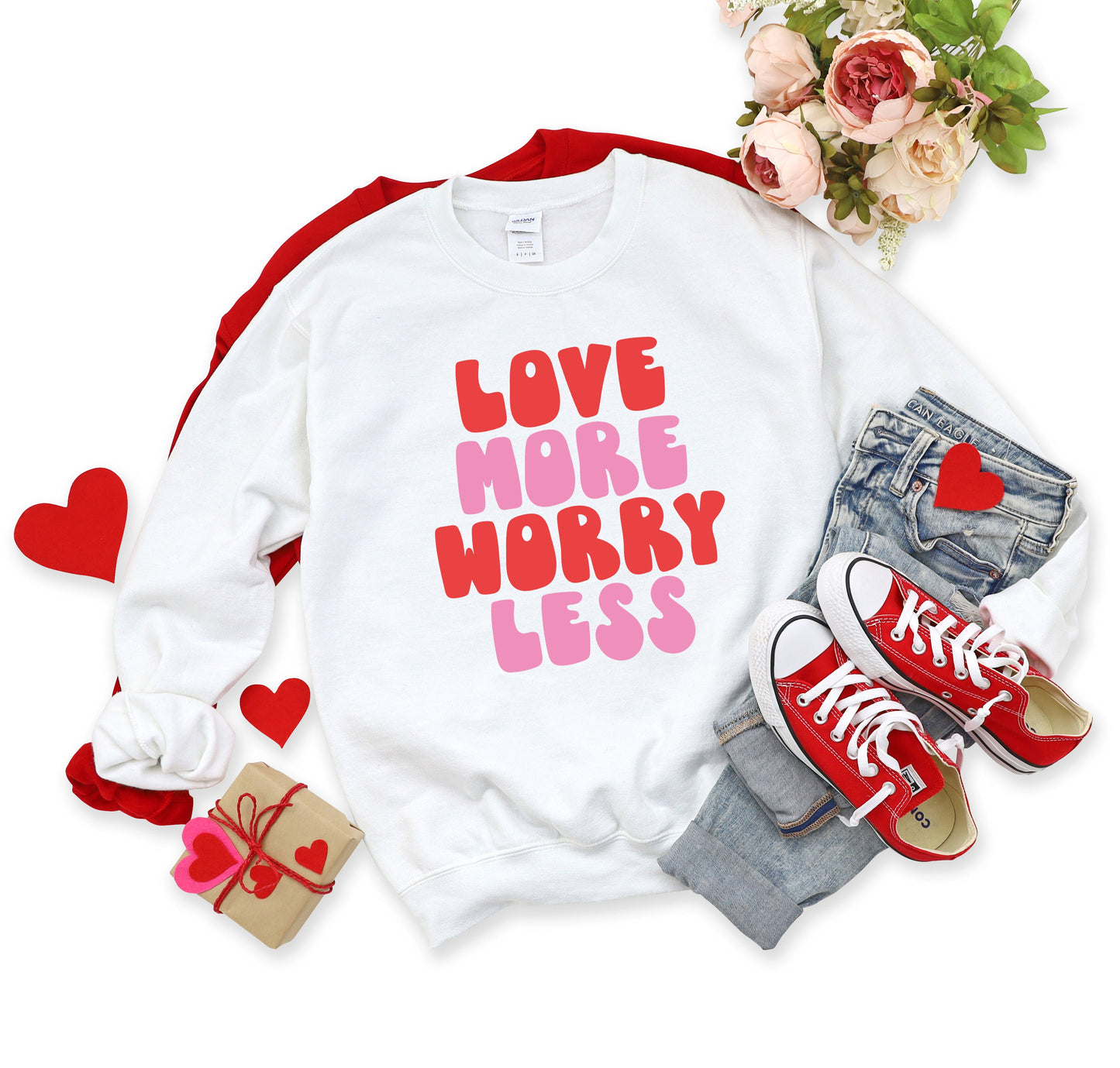 Love More Worry Less Bold | Sweatshirt
