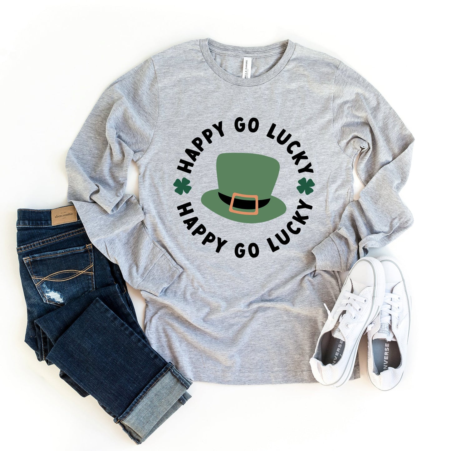 Happy Go Lucky Hat | Long Sleeve Crew Neck