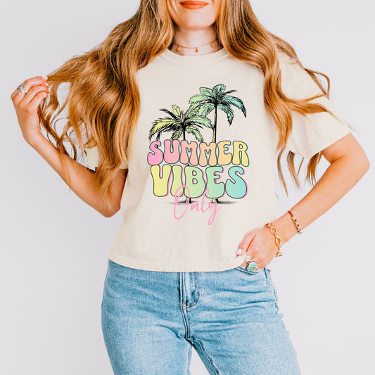 Summer Vibes Only | Relaxed Fit Cropped Tee