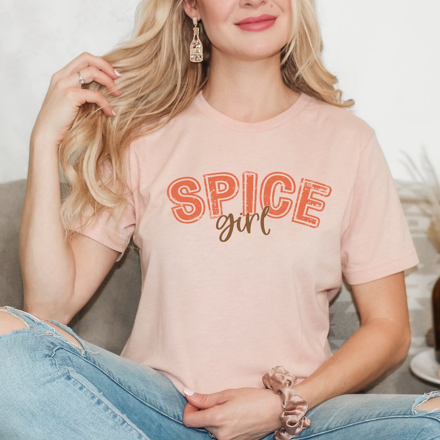 Spice Girl Varsity Cursive | Short Sleeve Crew Neck