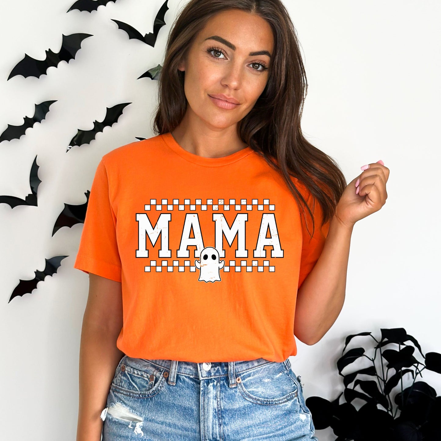 Mama Ghost Checkered | Short Sleeve Crew Neck